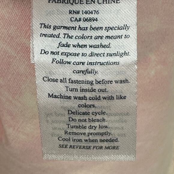 Faherty Sunwashed Overshirt Shacket Jacket Shirt Womens Small Pop Pink Organic - Picture 10 of 14